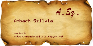 Ambach Szilvia névjegykártya