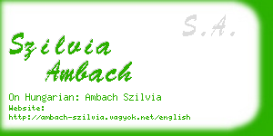 szilvia ambach business card